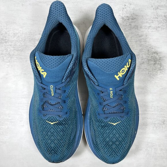 Hoka One One Clifton 9 Running Shoes - Men's Size 10.5 - Blue - Picture 7 of 10